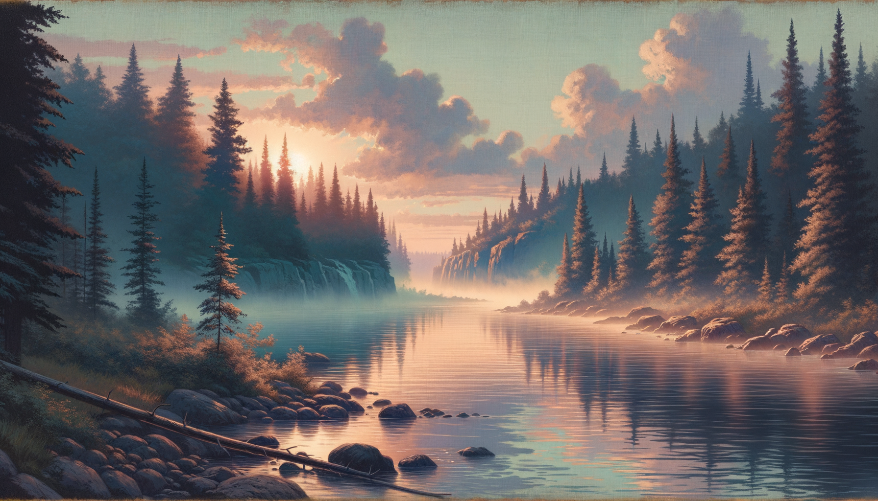 Rivière de l'Outaouais à l'aube